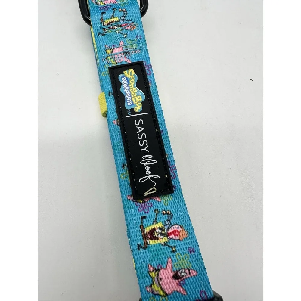 NEW Sassy Woof x Spongebob Squarepants Adjustable Dog Collar Size Large